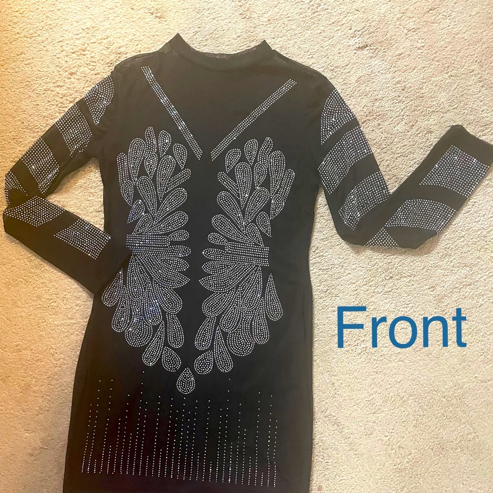 Sparkly black Dress -Sheer - See through